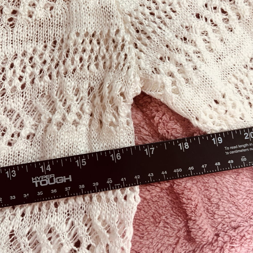 Cloud Chaser Boho Chic Loose Knit Cardigan Shawl Cover Up Crochet Open Knit L - Picture 10 of 12